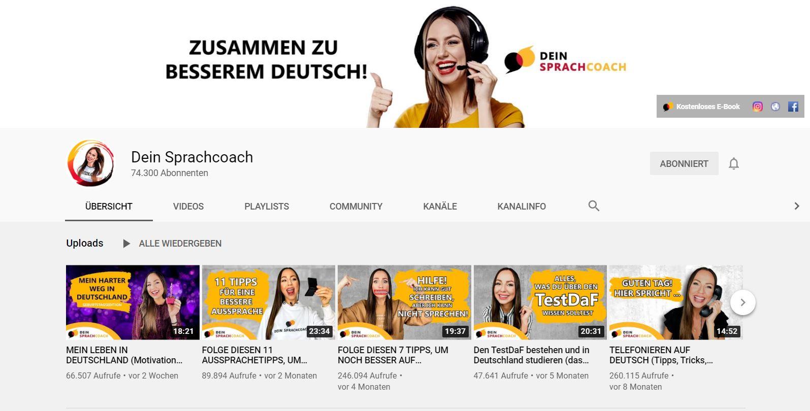Youtube Deutsch Lernen Maria dein Sprachcoach Youtube Deutsch Lernen Maria dein Sprachcoach