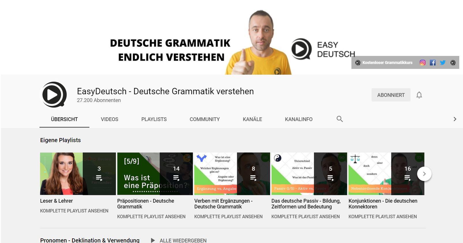 Mit Youtube Deutsch lernenEasyDeutsch Mit Youtube Deutsch lernen EasyDeutsch