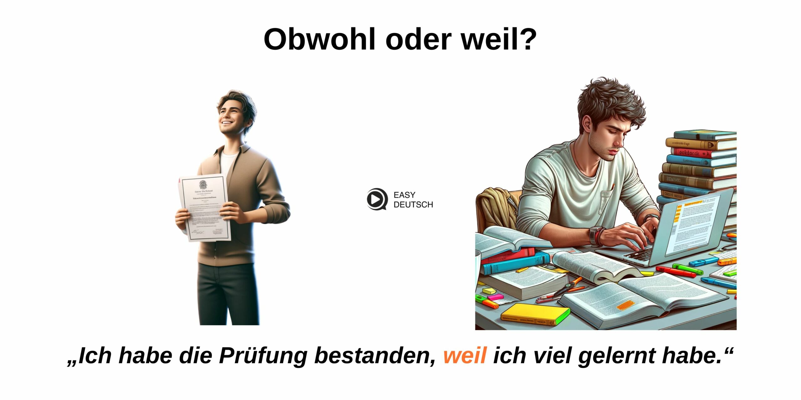 Obwohl oder weil (1) Konzessivsatz - Obwohl oder weil