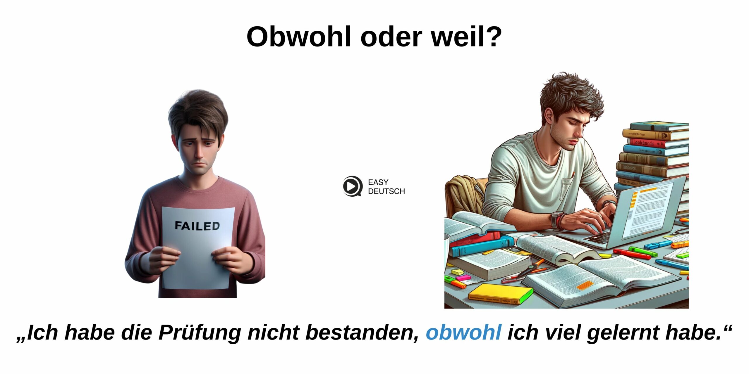 Obwohl oder weil Konzessivsatz - Obwohl oder weil
