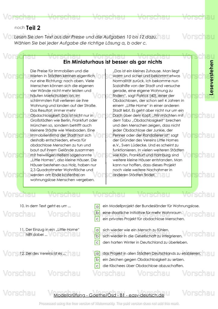 Modelltest - Goethe_Ösd B1