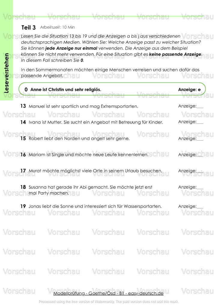 Modelltest - Goethe_Ösd B1