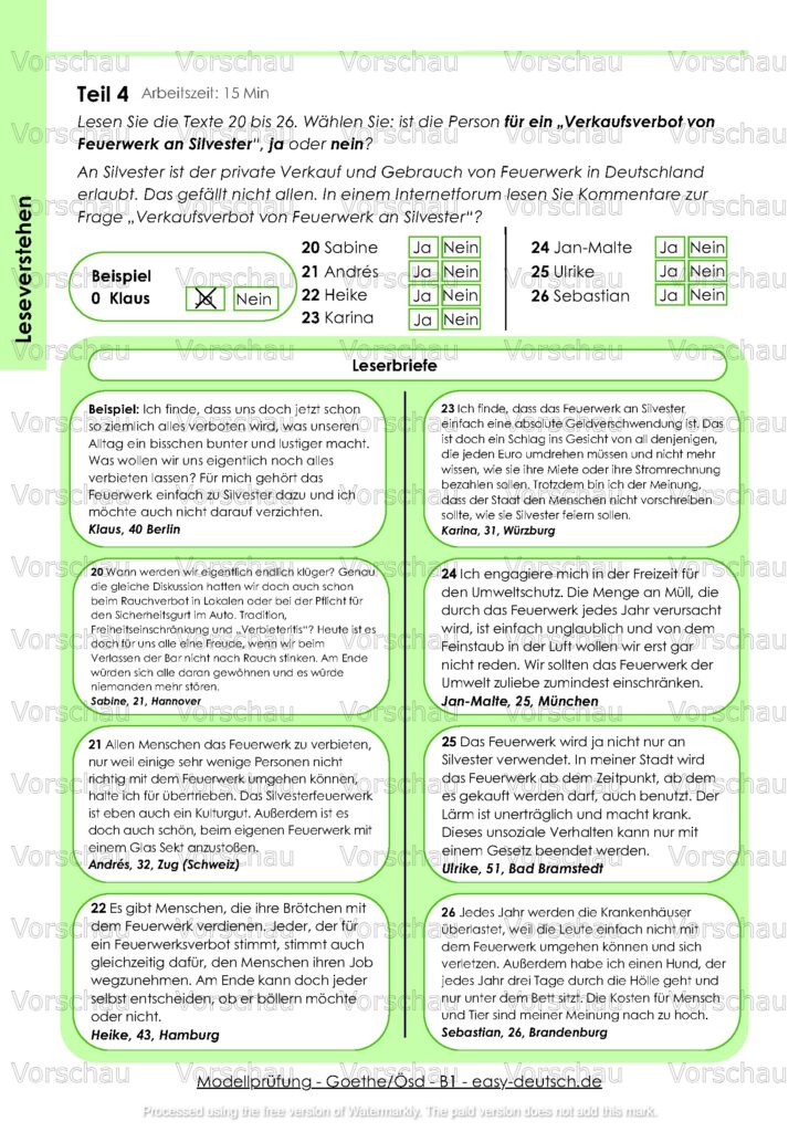 Modelltest - Goethe_Ösd B1