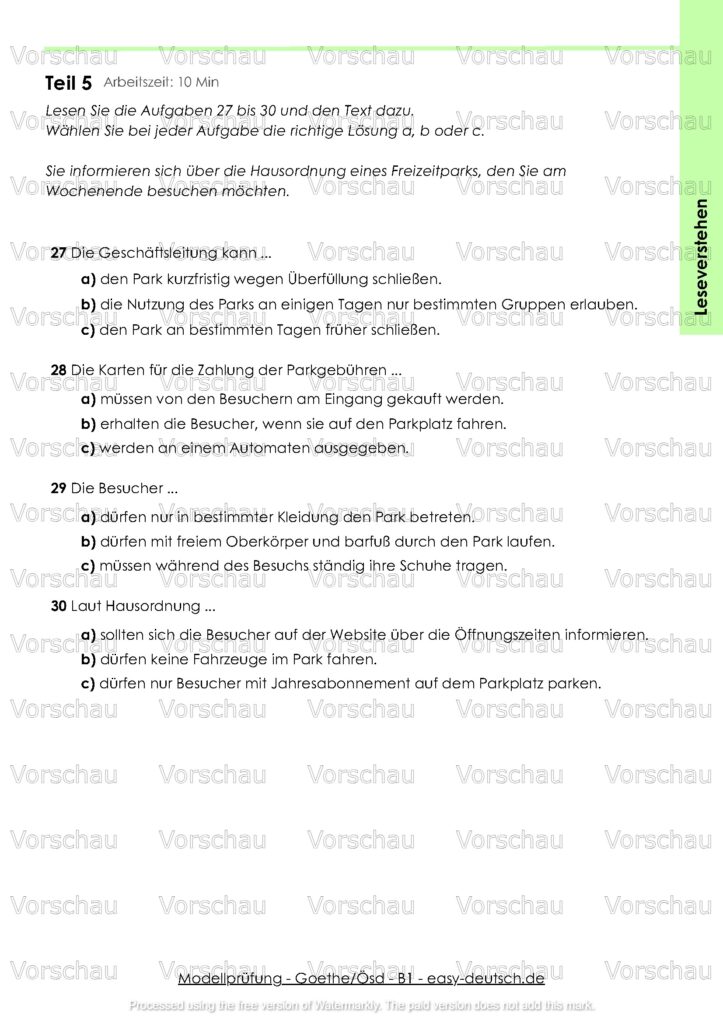 Modelltest - Goethe_Ösd B1