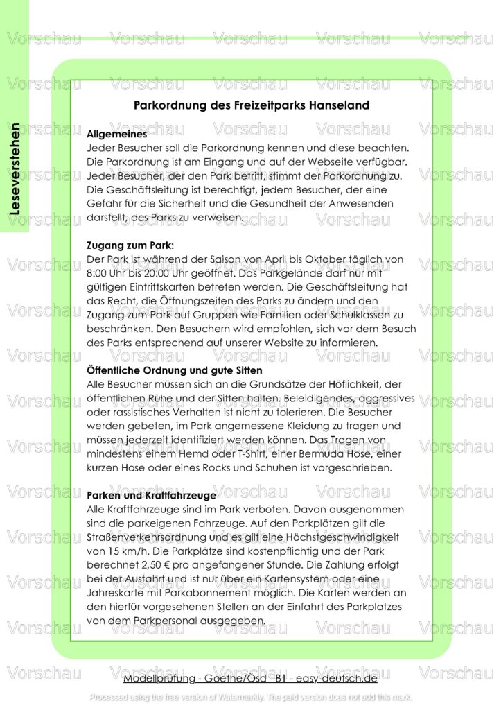 Modelltest - Goethe_Ösd B1