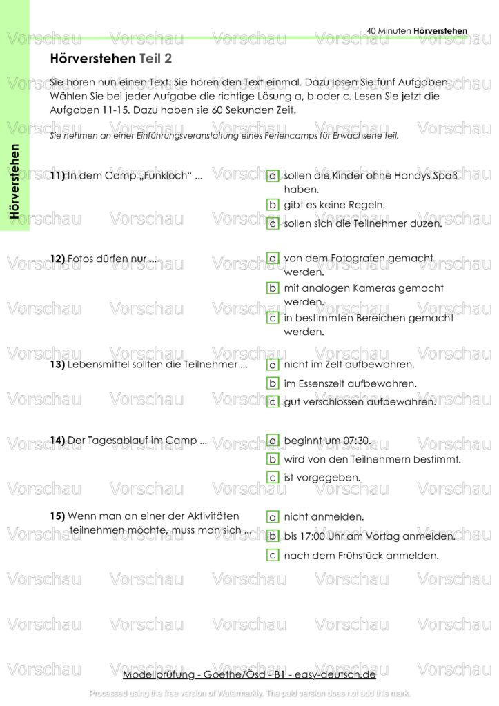 Modelltest - Goethe_Ösd B1