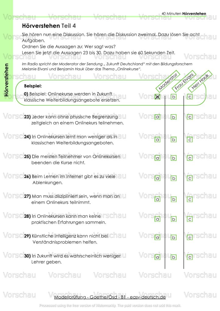 Modelltest - Goethe_Ösd B1