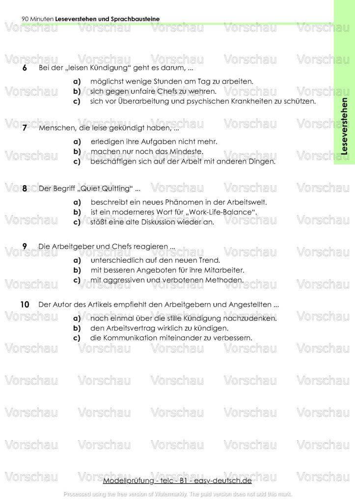 Modelltest telc B1 Deutschprüfung