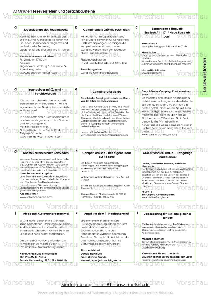Modelltest telc B1 Deutschprüfung