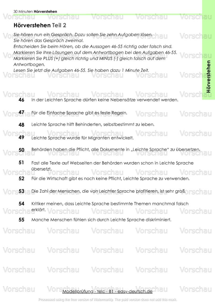 Modelltest telc B1 Deutschprüfung