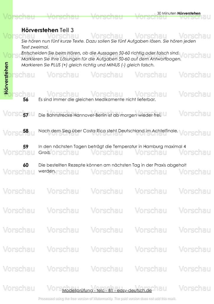 Modelltest telc B1 Deutschprüfung