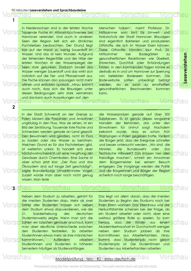 Modelltest telc B2 Deutschprüfung