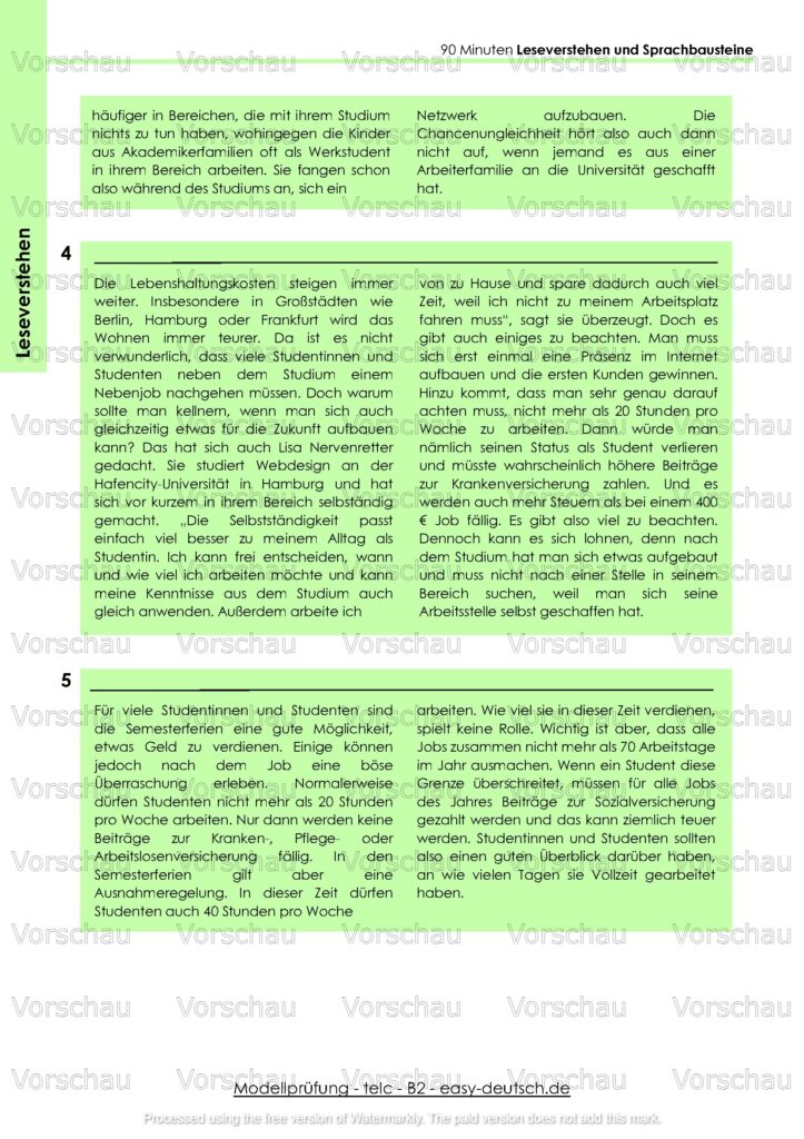 Modelltest telc B2 Deutschprüfung