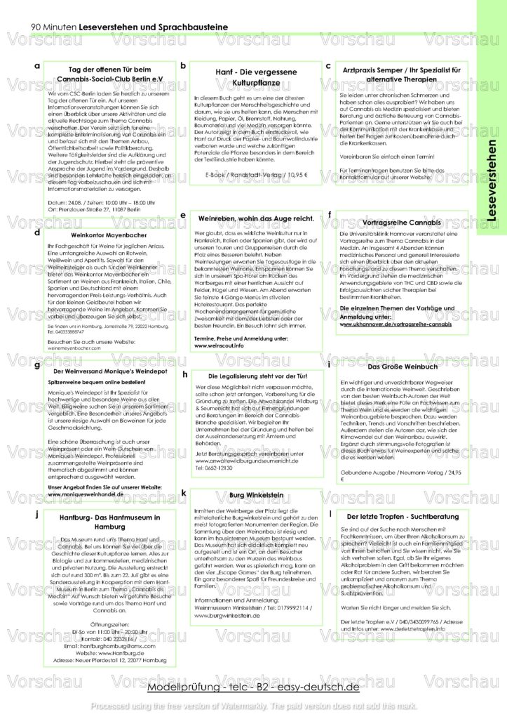 Modelltest telc B2 Deutschprüfung