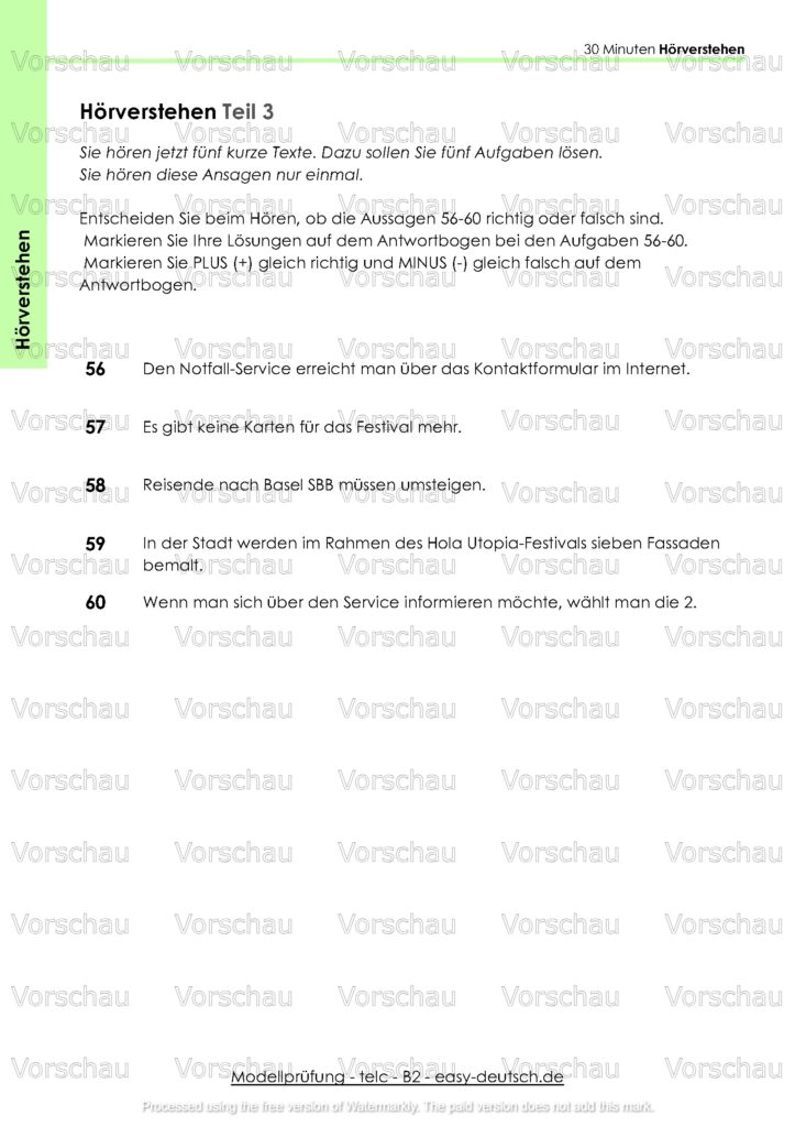 Modelltest telc B2 Deutschprüfung