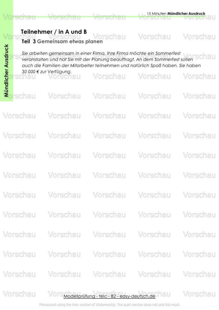 Modelltest telc B2 Deutschprüfung