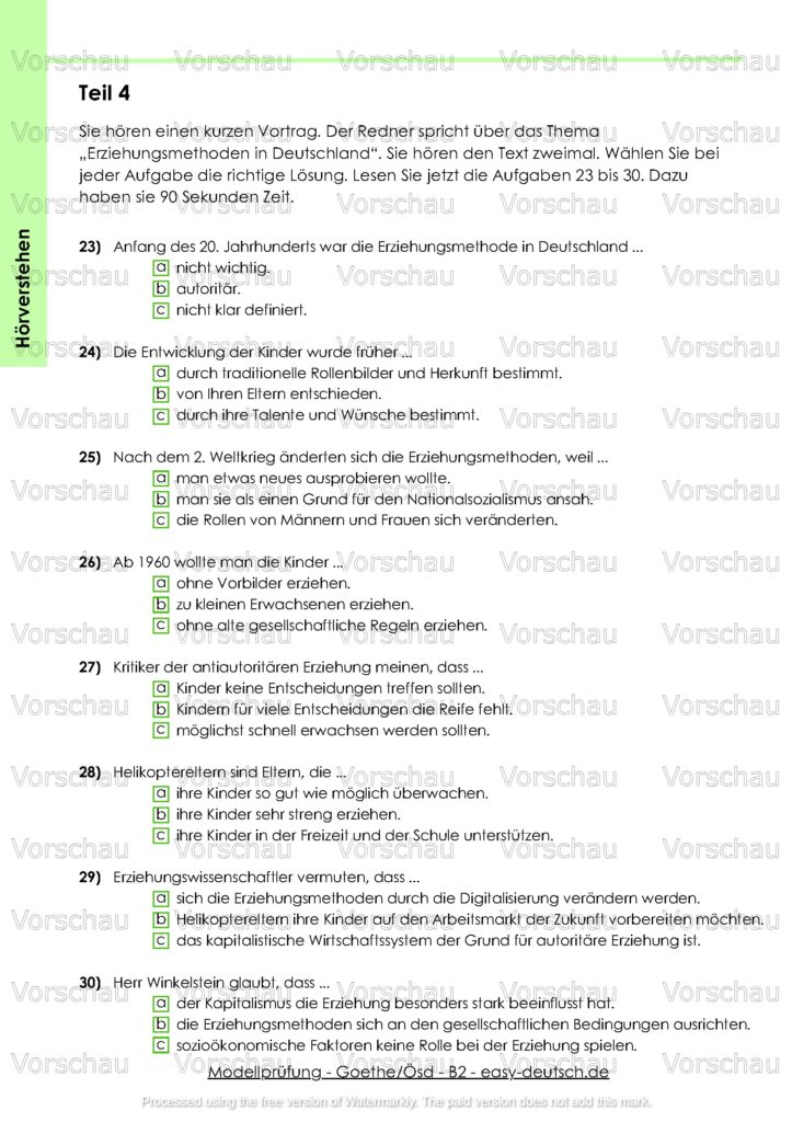 Modelltest Goethe B2 Deutschprüfung