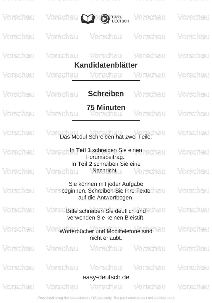Modelltest Goethe B2 Deutschprüfung