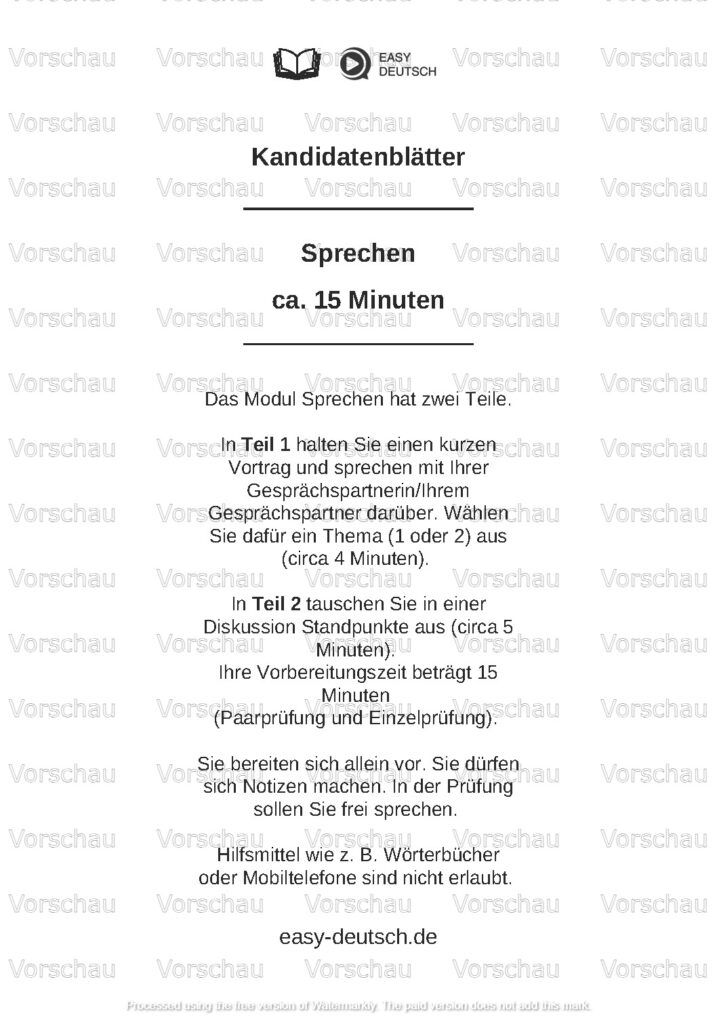 Modelltest Goethe B2 Deutschprüfung
