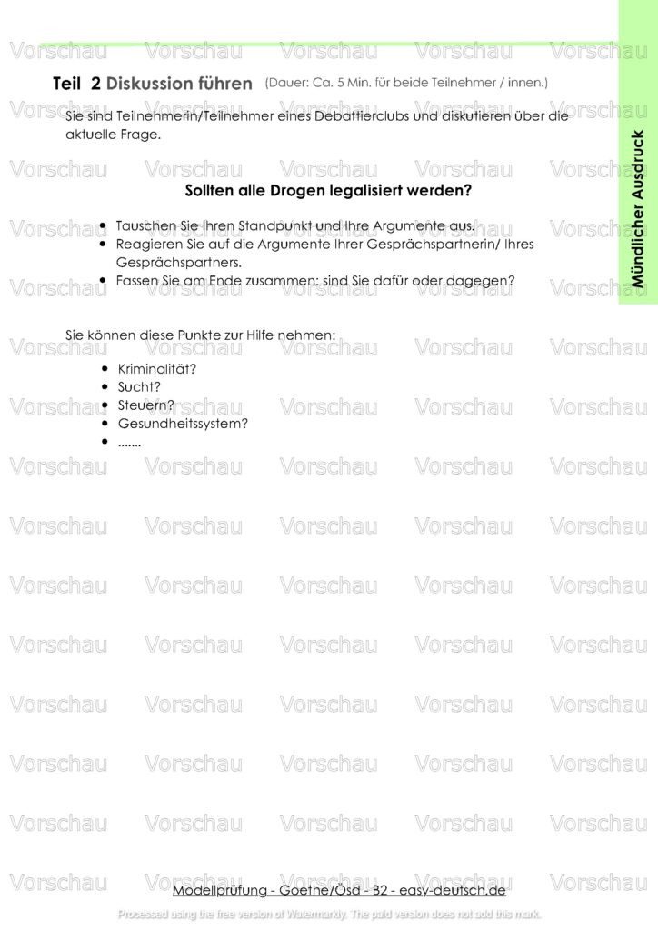 Modelltest Goethe B2 Deutschprüfung